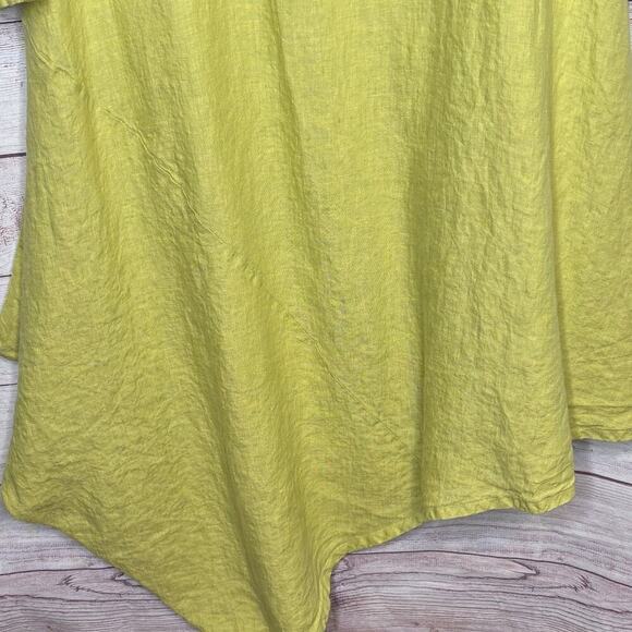 Bryn Walker Green Lagen Look Cottage Core Coastal 100% Linen Dress Size Large - Picture 8 of 10
